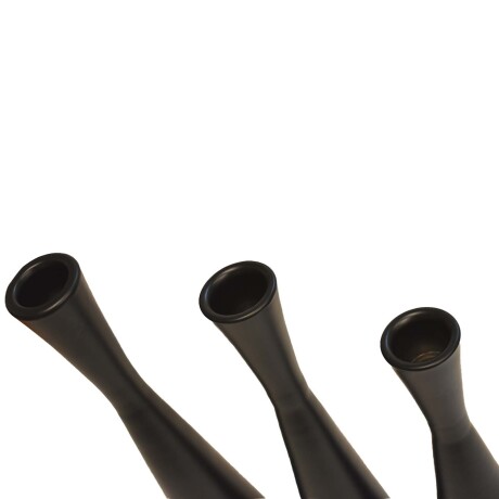 Set X3 Candelabros Metal Portavelas Iluminación Decoración Negro