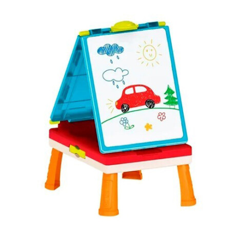 Pizarra doble con mesa 31 pcs Azul y Rojo