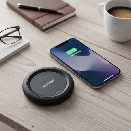 Cargador Inalámbrico Klasse | Conección por cable Type-c incluido Cargador Inalámbrico Klasse | Conección por cable Type-c incluido