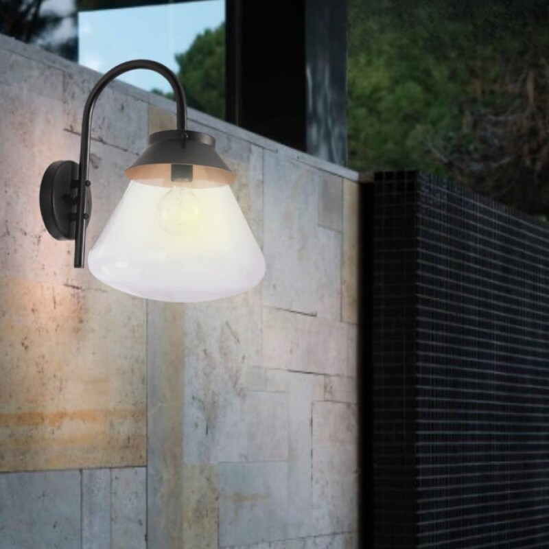 APLIQUE JARDIN 1L E27 VIDRIO Y METAL APLIQUE JARDIN 1L E27 VIDRIO Y METAL