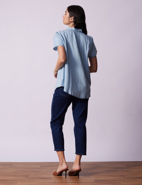 Camisa Tencel Punto Smock JEAN CLARO