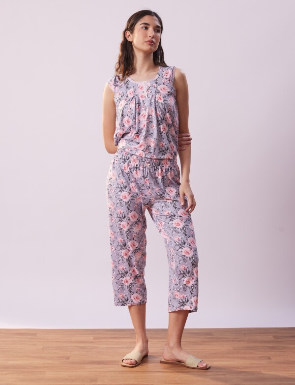 Pijama C/capri GRIS/MULTI