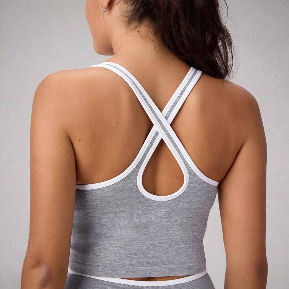 Top Seamless Built-In Bra Mujer Classic Grey Heather/classic White