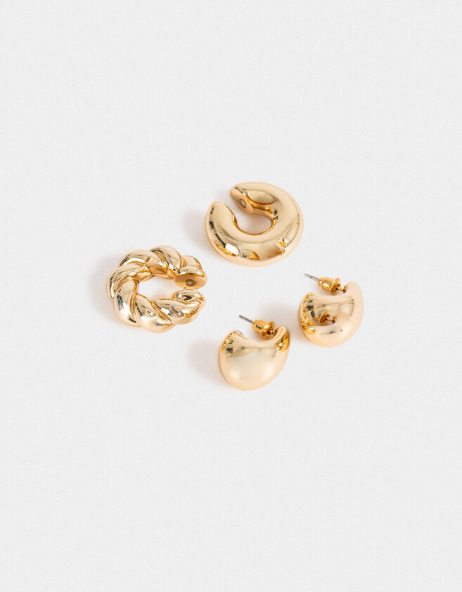Bijou Cuff Set De Aros Biplating - Dorado