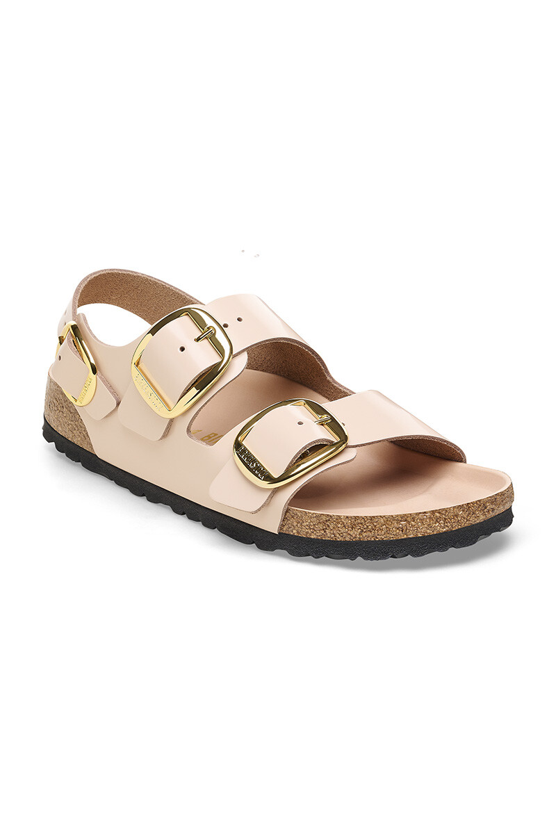 Sandalia Milano Bb Lena High Shine New Beige Hex - Estrecho New Beige