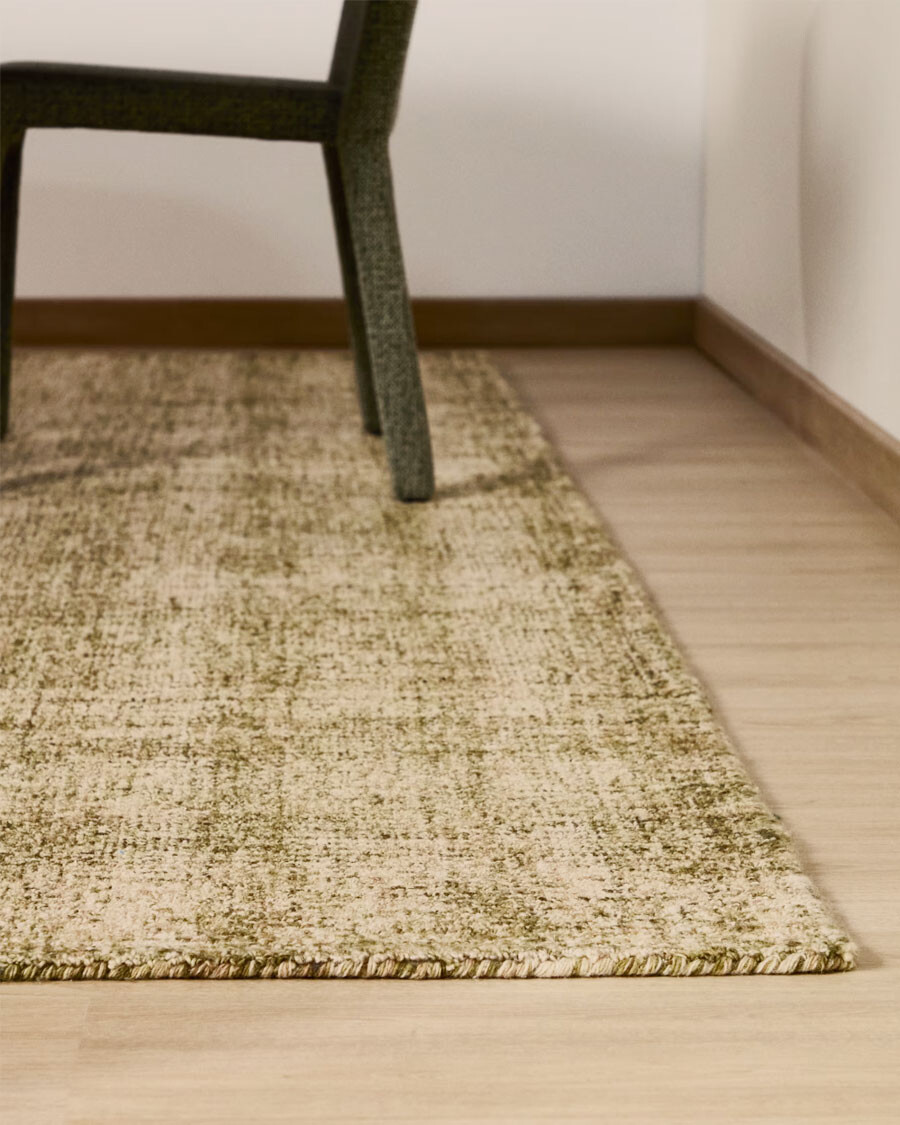 Alfombra Zarn de mezcla lana efecto mini bouclé verde 200 x 300 cm Alfombra Zarn de mezcla lana efecto mini bouclé verde 200 x 300 cm