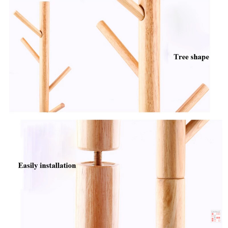 Perchero de pie madera 175 cm MARRON CLARO