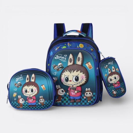 Kit Escolar Labubu Mochila + Cartuchera + Lonchera Mood Labubu Milkshake