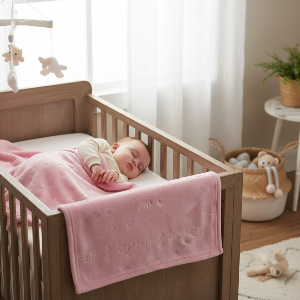 Mantas fleece ASH & Olive rosado