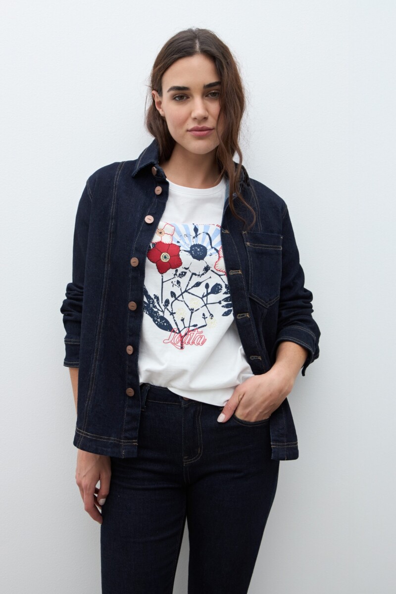 Remera estampa floral nativa blanco