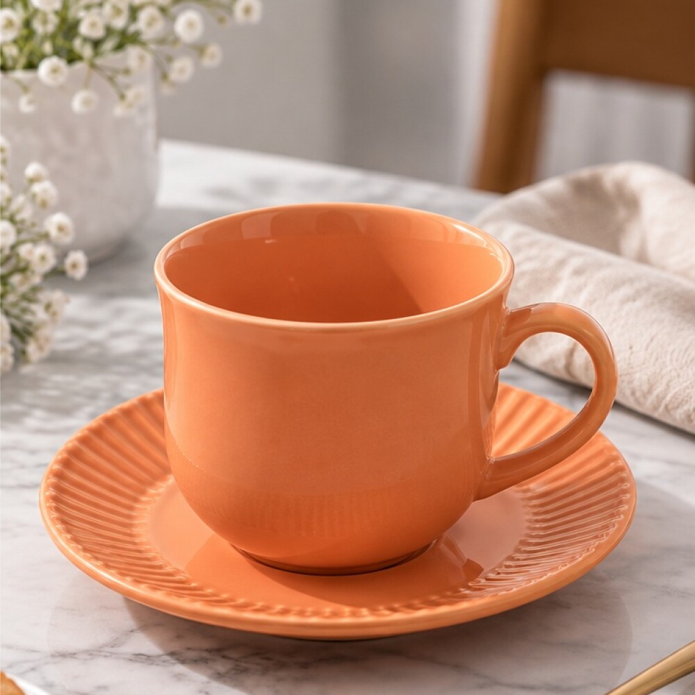 Taza de te con plato Salmao 200 ml BIONA Taza de te con plato Salmao 200 ml BIONA
