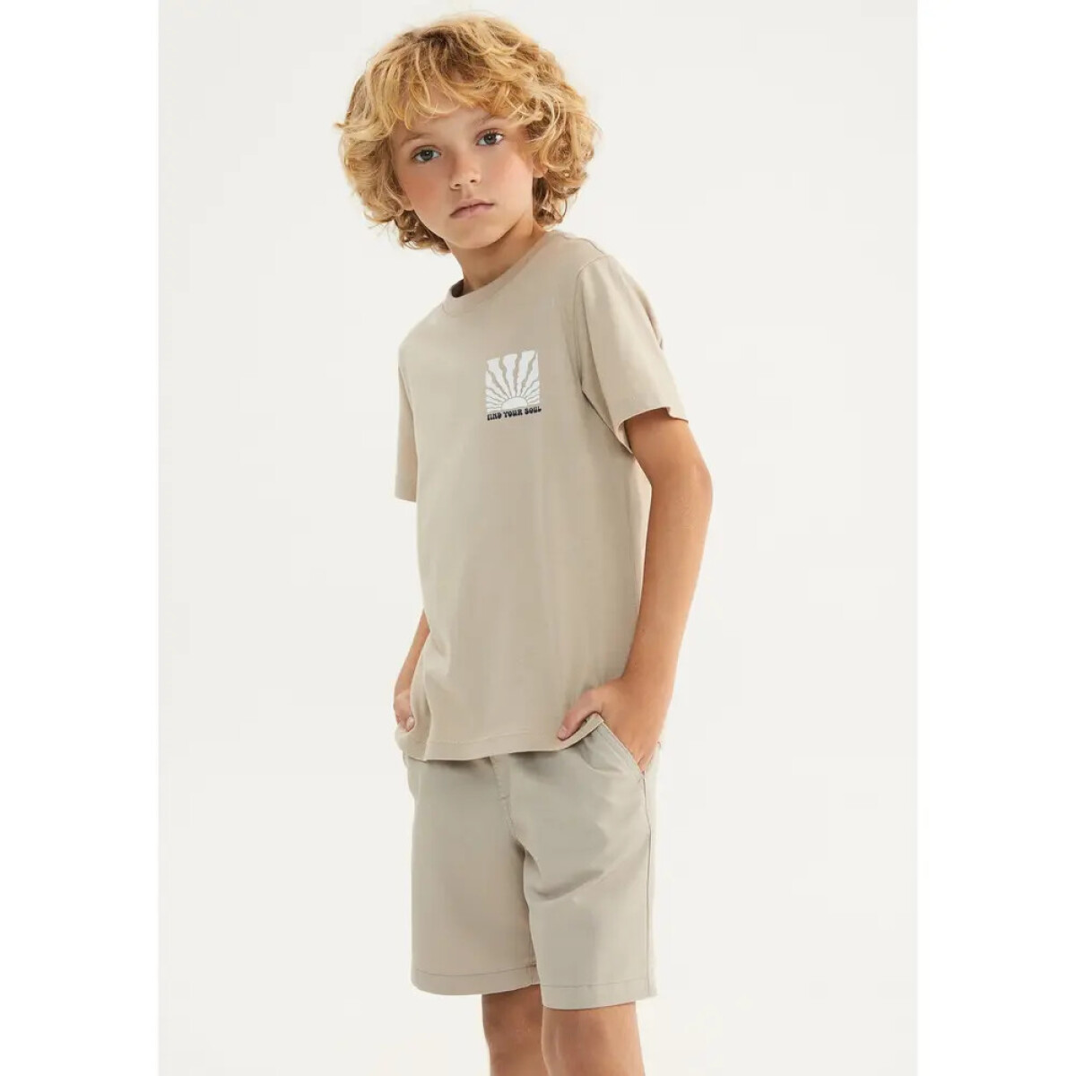 CAMISETA MM MASC - MARROM CLARO 