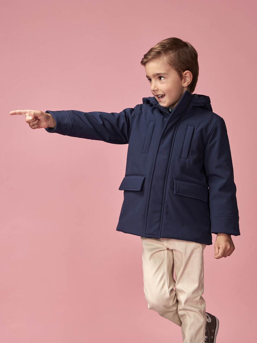 Abrigo Tecnico Con Capucha Marino