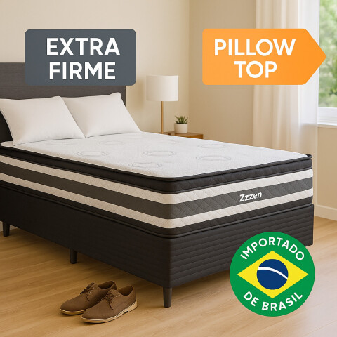 Sommier ZZZEN - 1 Plaza y Media - Espuma EPS Y Pillow Top - 110x188x72 - 180 Kg Sommier ZZZEN - 1 Plaza y Media - Espuma EPS Y Pillow Top - 110x188x72 - 180 Kg