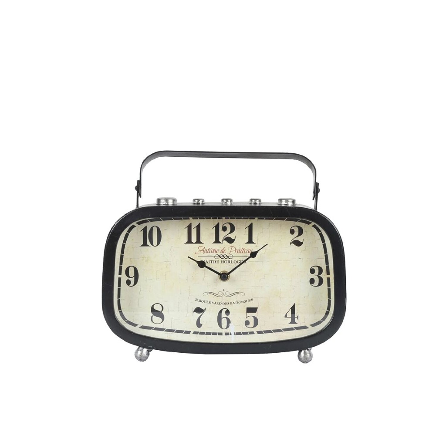 RELOJ DE MESA HIERRO 29X25X7CM VINTAGE NEGRO Koz Design