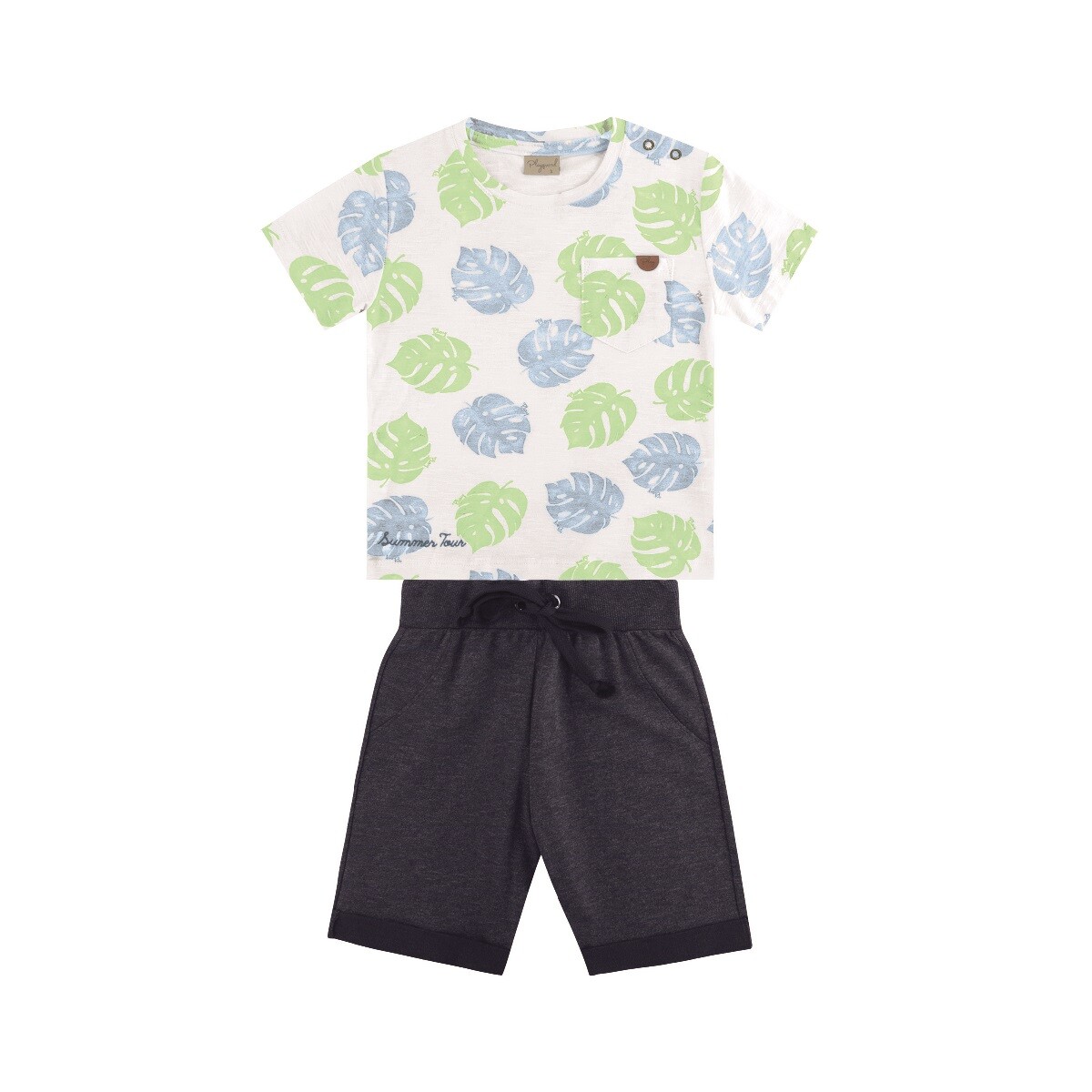 Conjunto remera hojas y bermuda niño 