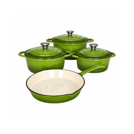 SET DE OLLAS DE HIERRO FUNDIDO FIRE KING 7PCS VERDE SET DE OLLAS DE HIERRO FUNDIDO FIRE KING 7PCS VERDE