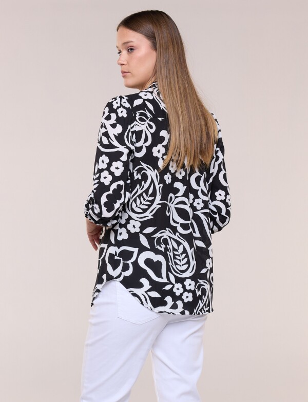 Blusa Print NEGRO/BLANCO
