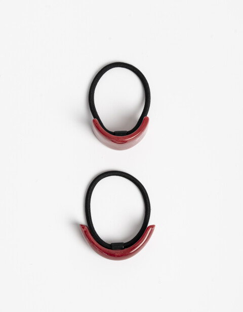 Gomitas Elásticas Sets Glossy Set X2 Pony Cuff De Acrilico Glossy. - Rojo Burdeaux