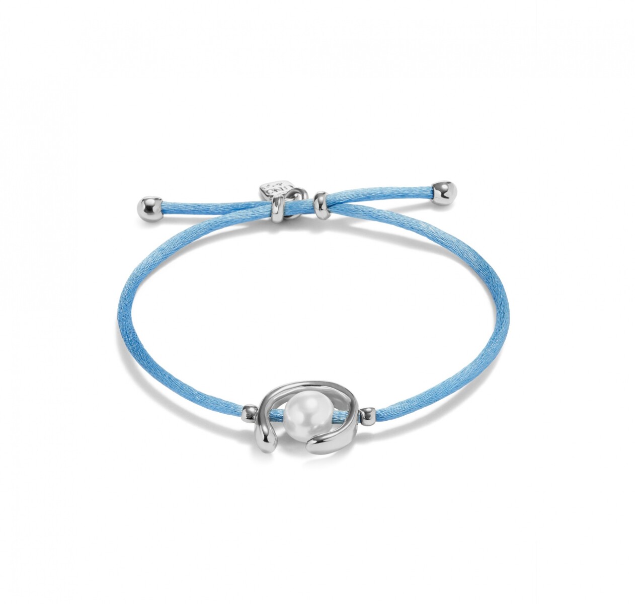 PULSERA DE HILO AZUL CON PERLA SHELL FORNITURA BAÑADA EN PLATA DE LEY. - Pulsera 