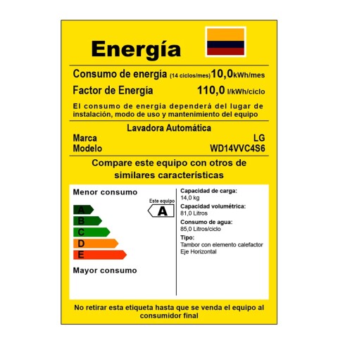Lavasecarropas Carga Frontal 14Kg con Tecnología AI DD Lavasecarropas Carga Frontal 14Kg con Tecnología AI DD