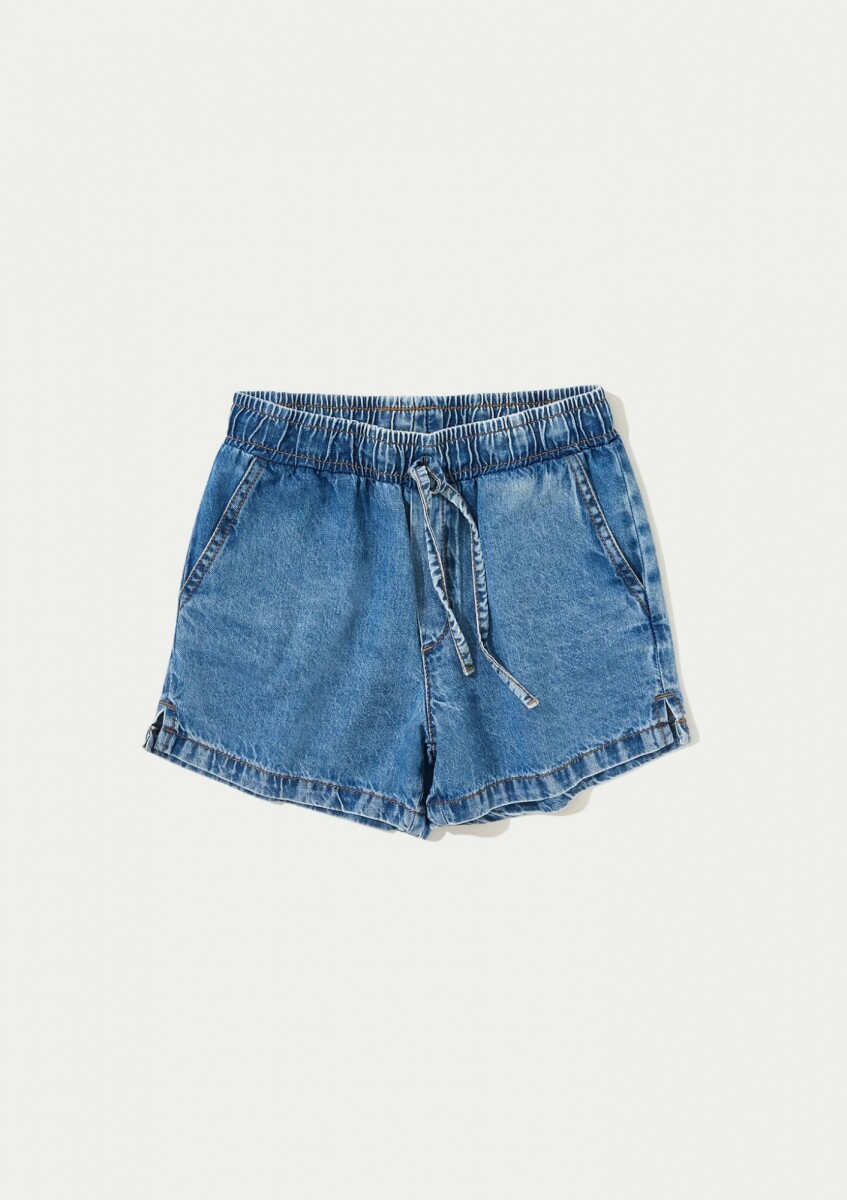 SHORT INFANTIL CON CORDÓN - AZUL 