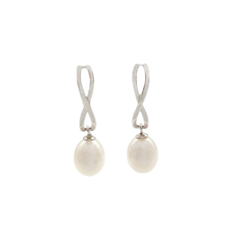 Caravanas Infinito-Plata 925-Con Perla-CA3206 conperla