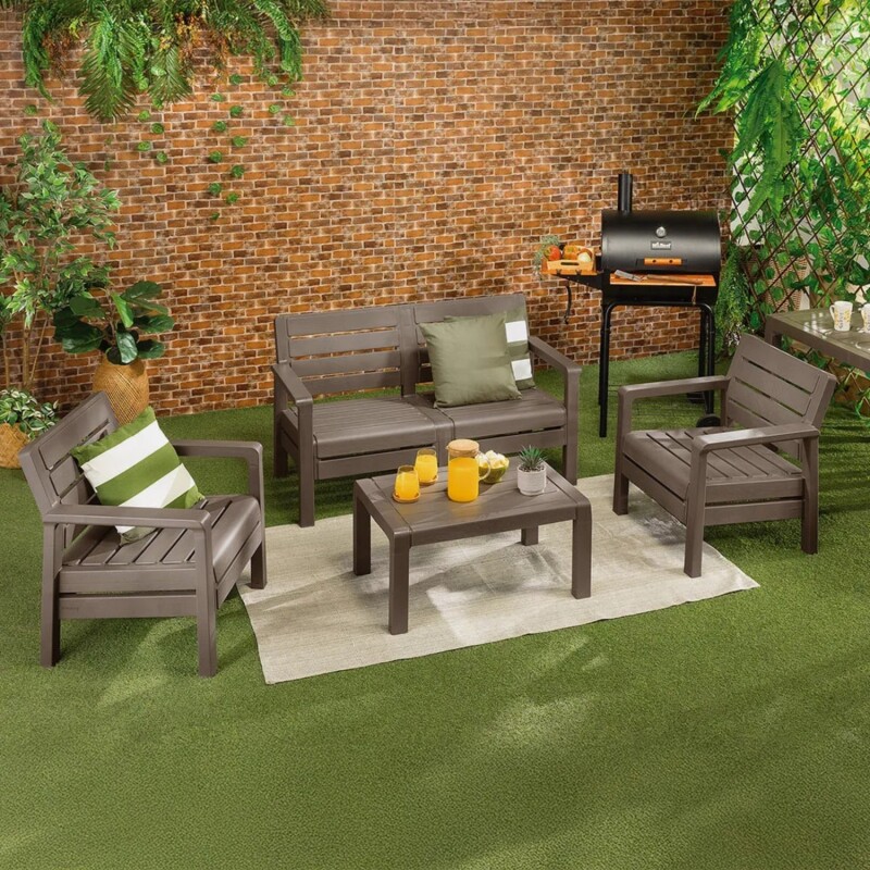 Juego de Jardín o Sala Barú Rimax de 4 Puestos Confort Wengue