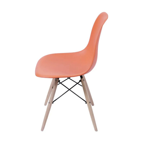 Kit x4 Silla Eames DKR Base En Madera Naranja
