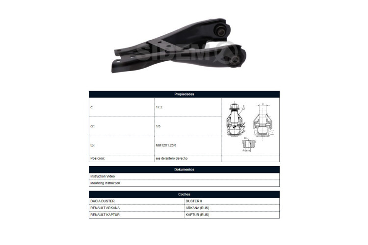 Parilla De Suspension Delantera Renault Duster/Oroch 21-25 Der Parilla De Suspension Delantera Renault Duster/Oroch 21-25 Der