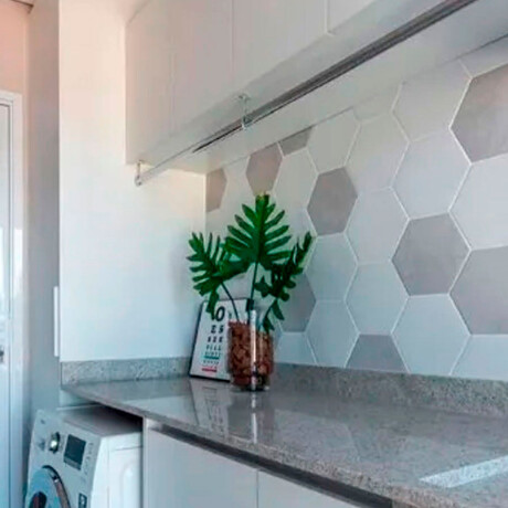 Ceramica Hexagonal Blanco Relieve 10X20Cm Pared GAMAS DE BLANCO