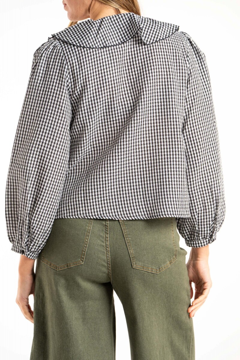 Blusa Gingham Negro