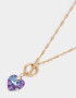 Cadena Corta con Dije Strass Corazón Collar Con Dije De Corazón - Dorado