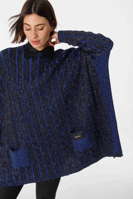 Sweater Oceano Azul/Negro Lurex