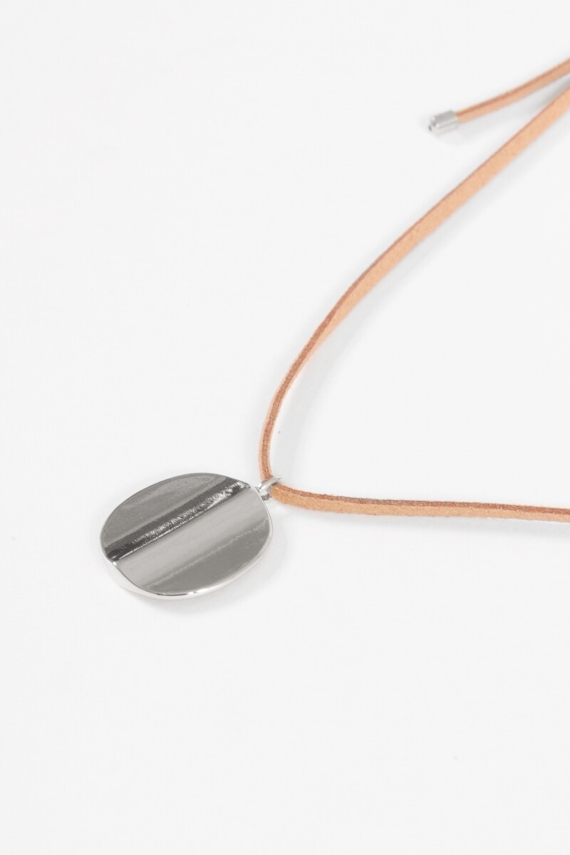 Collar cordón dije metal plateado