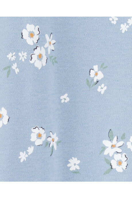 Pijama una pieza de algodón, con pie, diseño floral Sin color