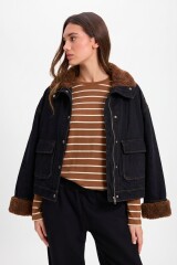 Chaqueta Polar Negro/Marrón