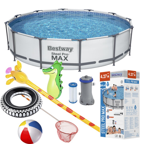 Piscina Bestway Estructural 10220 L+ Bomba + Regalos Gris