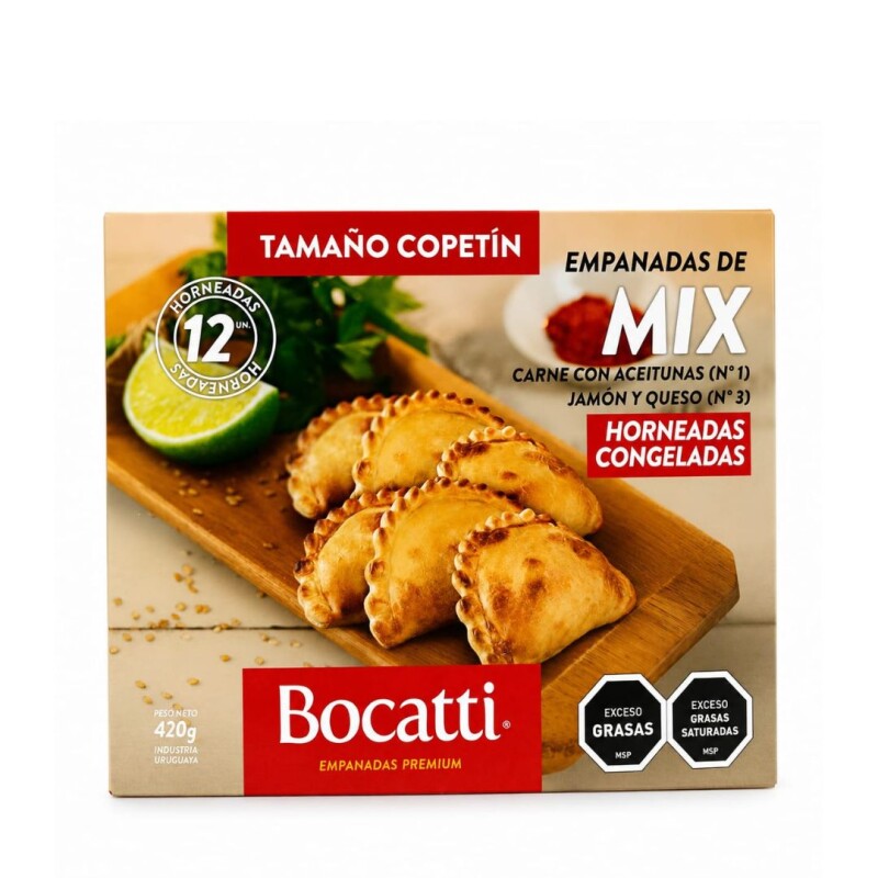 EMPANADAS COPETIN MIX JYQ Y CARNE X 12 BOCATTI PREMIUM EMPANADAS COPETIN MIX JYQ Y CARNE X 12 BOCATTI PREMIUM