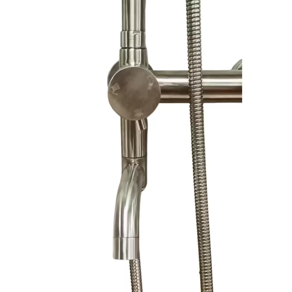 Barral de ducha Monocomando Exterior con transferencia Milano Gris Satinado Barral De Ducha Monocomando Exterior Con Transferencia Milano Gris Satinado