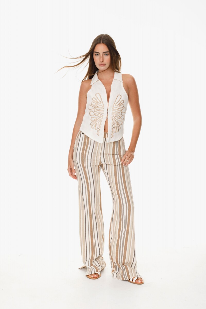 Pantalon Turin Stripe - Beige 