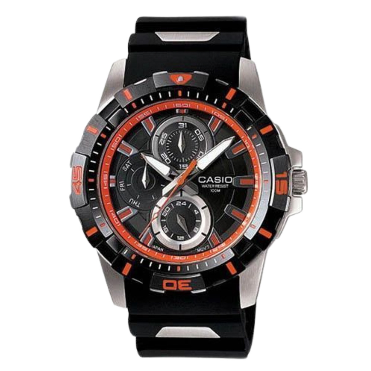 Reloj CASIO MTD1071-1A2VDF en Resina Negro Esfera 45mm 
