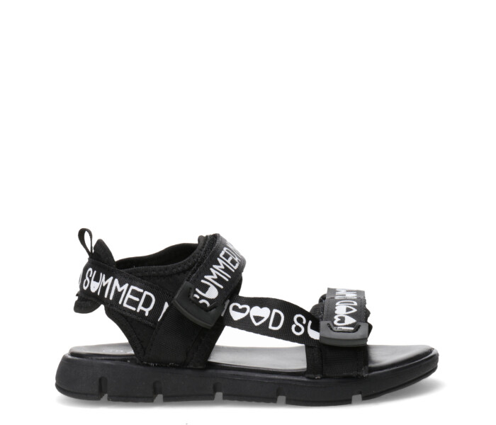 Sandalia AMARO con tiras estampadas Black