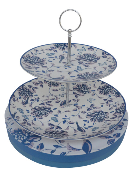 PLATO REDONDO 2 NIV D26.7 Y 20CM FLOWER BIRD BLUE PLATO REDONDO 2 NIV D26.7 Y 20CM FLOWER BIRD BLUE