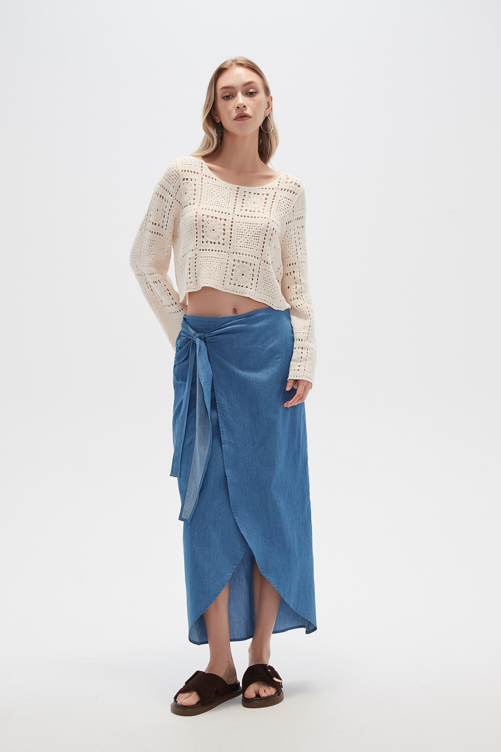 Falda Espir Azul Claro