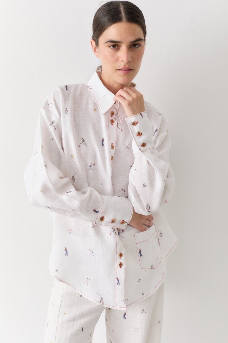 PRE VENTA CAMISA PRINT TEAM - Blanco 