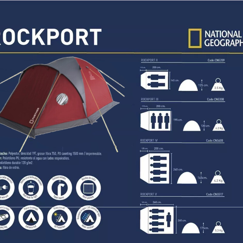 Carpa National Geographic Rockport 3 personas Carpa National Geographic Rockport 3 personas