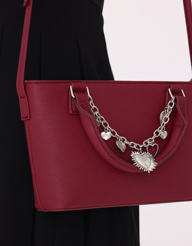 City Noche Cartera City Con Charms - Rojo Burdeaux