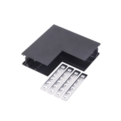 Conector L vertical p/riel magnetico negro ZU0514