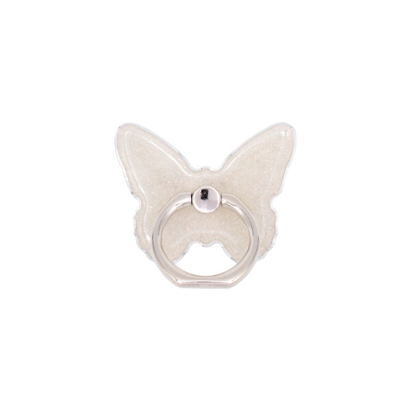 Anillo soporte para celular diseño mariposa brillos blanco Anillo Soporte Para Celular Diseño Mariposa Brillos Blanco